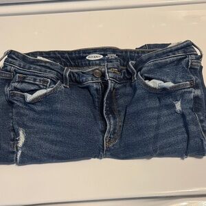 Old Navy Women's Distressed Boyfriend Jeans - Dark Blue